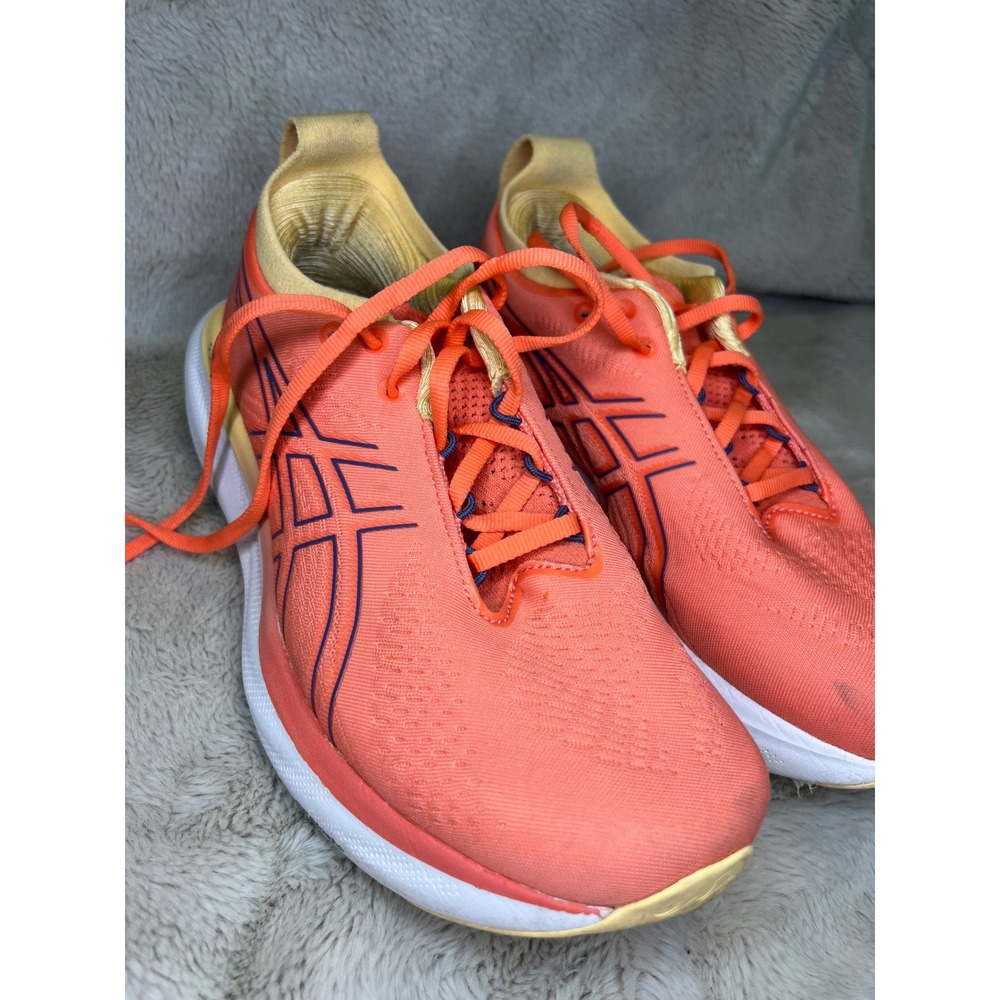 ASICS Womens Gel-Nimbus 25 Running Shoes Wide Coral Orange 8W 1012B437 - Picture 5 of 11